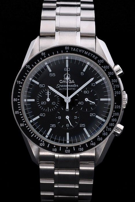 Imitation Omega Speedmaster Black Sub-dial Tachymeter Bezel Male Stainless Steel OM320 Automatic Watch