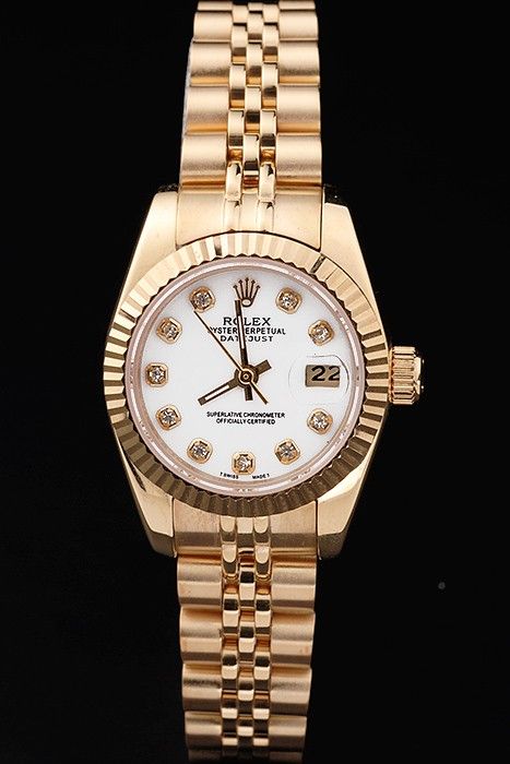 Rolex Datejust Oyster Perpetual White Dial Diamonds Scales Female Yellow Gold RLX171 Timing Tool Video