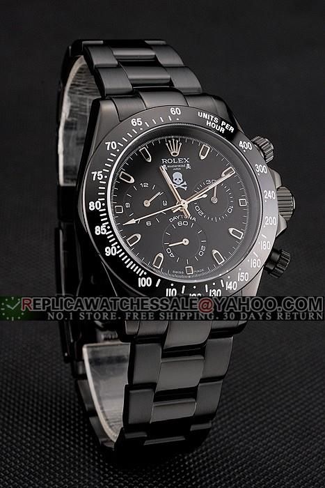 Replica Rolex Daytona Sub-dial Tachymeter Bezel Men's Black PVD Chronograph Watch Video