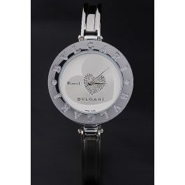 Bvlgari B.zero1 BZ30BHSL White Dial With Silver & Diamonds Heart