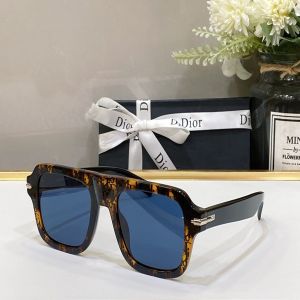 Copy Dior Tortoiseshell Square Frame Blue Lens Black Temples Men'S Selection Sunglasses Hot Selling Production