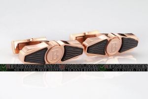 Bentley 18K Rose Gold And Black Cufflinks Wings Mens Luxury Collection CL008