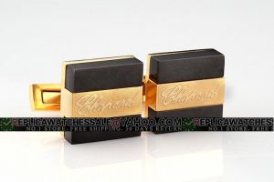 Chopard Square Black And Gold Business Men's Wear Cufflinks Replica in America Market CL119