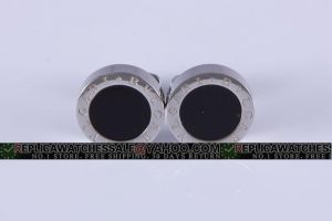 Bvlgari Bvlgari Sterling Silver Cufflinks with Black Onyx Ceramic Center 322288 GM005113  CL038