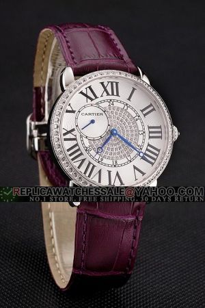 Cartier Diamonds  Bezel Watch KDT084 Gents Ronde Business Style Jewelry Timepiece