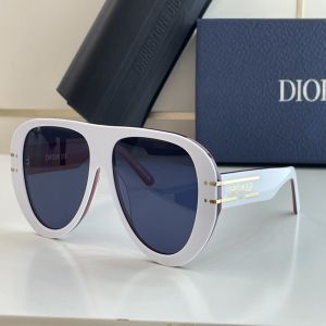 Recreated Dior Signature A2U Three Tone Frame Blue Aviator Lens Christian Dior Paris Signature Temple Women Sunglasses 