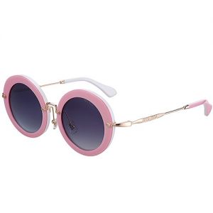 Miu Miu Sweet Girl Pink Frame Gents Retro Round Lenses Sunglasses SUGM006 Small Size