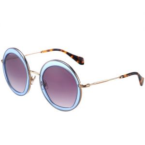 Miu Miu Lucida Purple Lenses Unisex Sunglasses SUGM003 Round Frame Blue Rims