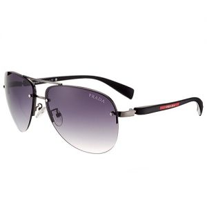 Campaign Style Prada Rimless Frame Sunglasses SUGP016 Vintage Purple Lenses