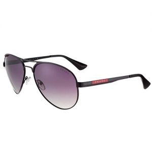 Campaign Style Prada Linea Rossa Logo Sunglasses SUGP003 Sleek Black Frame