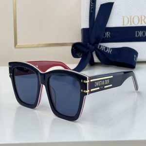 Discounted Rectangular Grey Lenses Black Frame Gold Pattern Dior Signature S6U Sunglasses—Dior Premium Eyewear For Ladies 