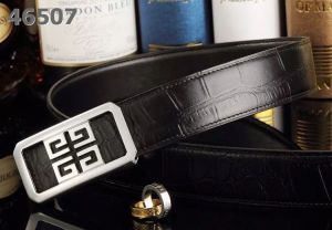Givenchy Chic Logo Pin Buckle Classic Croco Embossed Leather Black/Coffee/Navy Clone Guy Belt 