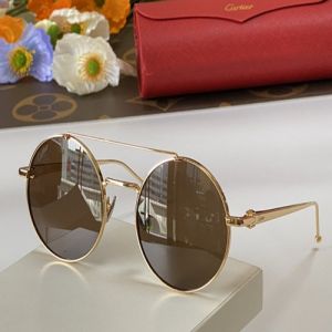 Top Quality Full Frame Round Grey Lens Double Bridge Pasha De Cartier Sunglasses—Replica Cartier Latest Gold Frame Glasses  