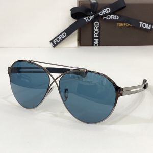  Tom Ford FT0828/12V Silver Frame Pilot Blue Lens Double Bridge Design Chic Eyewear For Unisex