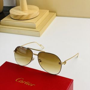 Best Quality Pilot Rimless Yellow Gold Flash Lenses PremièRe De Cartier Sunglasses-Recreated Cartier Men'S Eyewear 
