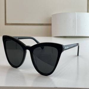 Replica Prada Black Plastic Cat Eye Frame Grey Lens Minimalist Design Women'S Sunglasses