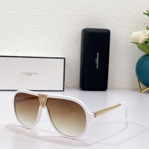 Low Price White Shield Frame Brown Gradient Lens Metal Bridge Givenchy Sunglasses-Replica Givenchy Simple Ladies Eyewear