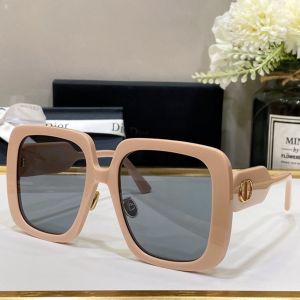 Replica Dior Bobby S2F Pink Square Frame Grey Lens Gold Finish C Logo Fashion Sunglasses For Female 