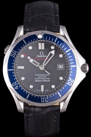 Omega Seamaster Professional Co-Axial Chronometer Blue Bezel with Scale Black Dial Luminous Dots/Sticks Marker Hollow Pointer Watch