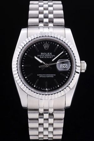 Men’s Rolex Datejust 36mm Tonneau Case Fluted Bezel Luminous Stick Hand Convex Lens Date Window Jubilee Bracelet Auto Watch