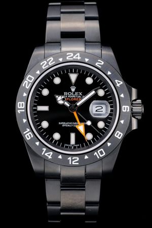 men's Carbon Black Braceltt 42mm Automatic Movement 24 Hours Watch RLX408 