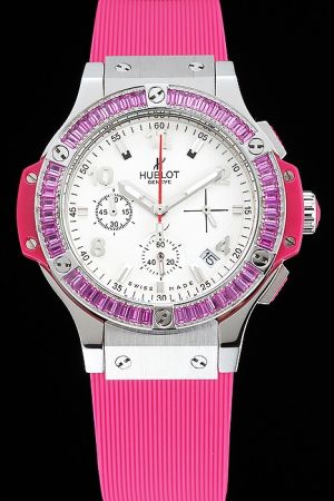 Hublot Big Bang Tutti Frutti 341.sp.6010.lr.1933 Pink Crystal Bezel White Dial High Performance Watch HU023