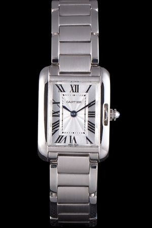 Cartier W5200013 Tank Date Small Size Business Watch KDT192 White Gold Bezel& Bracelet