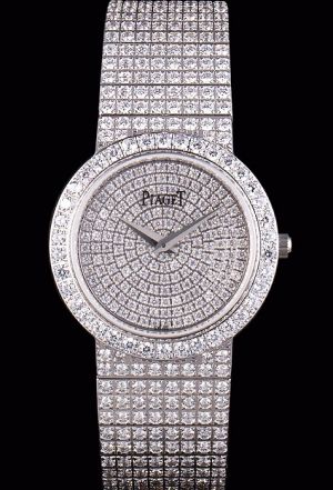 Duplicated Swiss Piaget Limelight Full-set Diamonds Round Case/Bracelet Diamond-encrusted Dial Two Dauphine Hands Lady Watch G0A39047