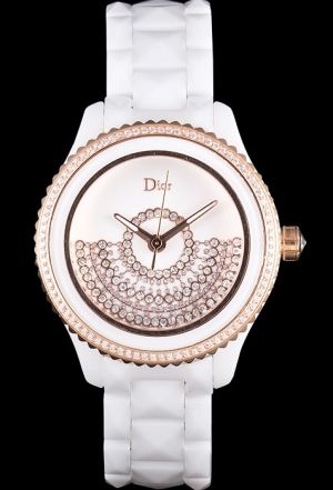 Christian Dior VIII Grand Bal Resille CD123BE1C001 Rose Gold Case White Watch Replica CD006