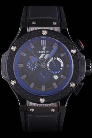 Hublot Coolest King Power F1 Formula 1 Monza Blue Hour Markers Black Racing Fake Watch HU045