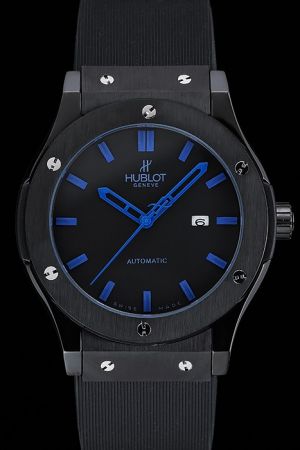 Hublot Classic Blue Hands And Index Black Quality Watch  For Man Low Price Than India HU011