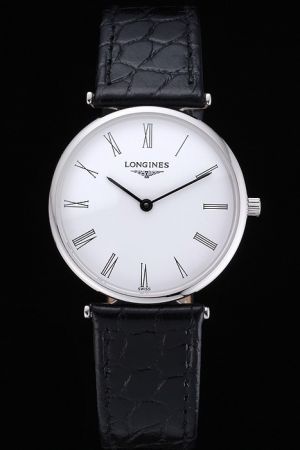 Swiss La Grande Classique De Longines White Dial Roman Marker Thin Pointer Quartz Watch L4.709.4.71.2