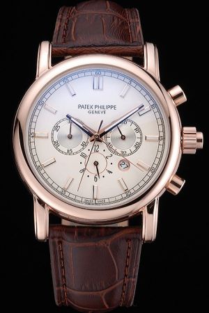 PP Grand Complications Perpetual Rose Gold Case Stick Luminous Marker Chronograph Watch
