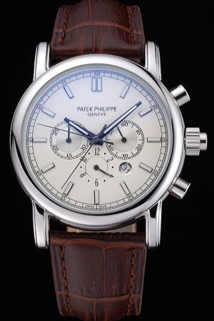 PP Grand Complications Chronograph Three Sub-dials Luminous Scale Two Second Hands Watch