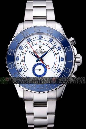 Rolex Yachtmaster II Royal Blue Ceramic Ring Command Bezel Blue Hour Scale Red Second Index Date Oyster Bracelet Watch Ref.116688-78210
