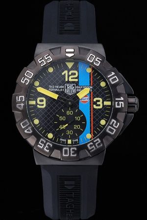 TAG Heuer Formula 1 Black Dial With Asymmetric Gulf Paint Yellow Marker Watch WAH1013.FT6026