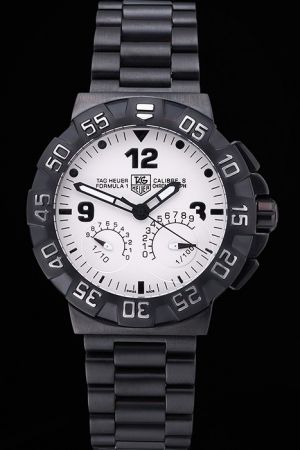 TAG Heuer Formula 1 White Dial Black Marker&Pointer Ion-plated Stainless Steel Watch