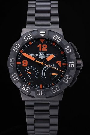 TAG Heuer Formula 1 Black Dial Orange Marker&Pointer Ion-plated Case Watch