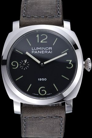 Panerai Luminor Stainless Steel Bezel Grey Leather Bracelet  622323