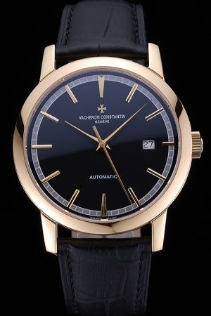 Rep Vacheron Constantin Patrimony Traditionnelle Rose Gold Case Minute Track Inner Rim Slender Hands Auto Watch
