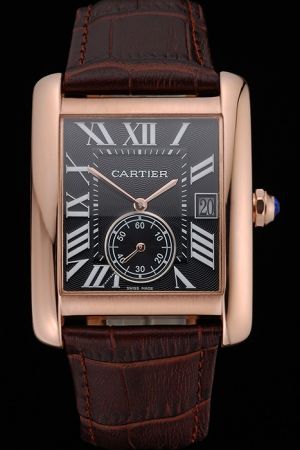 Cartier Tank Date Rose gold Appointment Watch Cheap Fake KDT195 Quartz Movement 