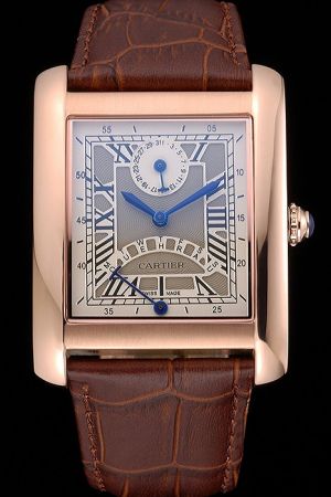 Business Style Cartier Tank  Rose Gold SS Day Date Watch KDT186 Quality Movement