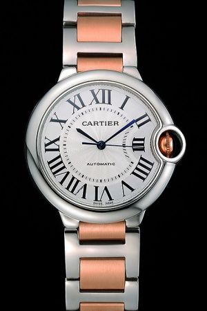 Swiss Cartier 2-Tone S/Steel Strap Casual Watch SKDT288 NO Date Ballon Bleu