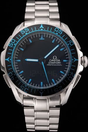 Omega Speedmaster Skywalker X-33 Bi-directional Rotating Bezel With Blue Marker Black Digital Dial Blue Scale Luminous Blue Pencil Hand Watch