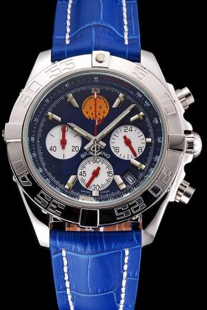 Swiss Breitling Chronomat Frecce Tricolori Blue Dial&Strap Uni-directional Bezel Quartz Watch 