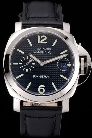Panerai PAM00312 Luminor Marina Leather Strap SS Case Mens Black 43MM Automatic Watch PN106