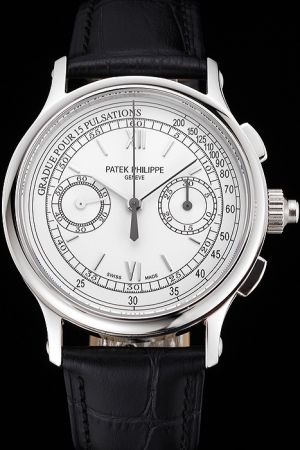 PP Chronograph Stainless Steel Case White Dial Pulsations Scale Rep Medical Watch 5170J
