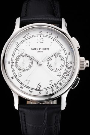Patek Philippe Chronograph Arabic Track Scale Two Sub-dials Double Second Hands Watch