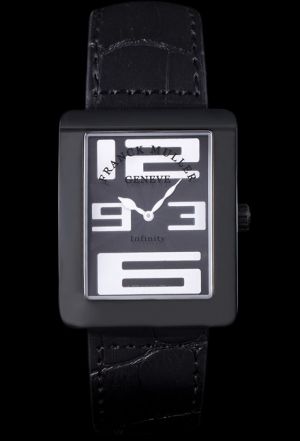 Franck Muller Infinity 3778 QZ R AL Square Black Tone White Arabic Numbers White Hands Watch for Him Duplication FM039