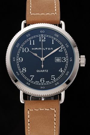Hamilton Khaki Navy Pioneer H78465553 Black Dial SS Case Brown Leather Strap Men's Watch HM001